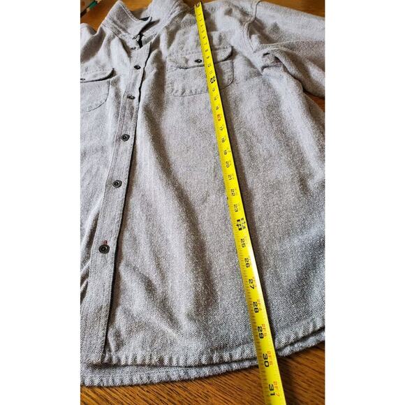 Prana XL Mens Lybek Organic Cotton Flannel Long Sleeve Button Up Shirt Gray - Picture 10 of 11